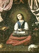 the virgin as a girl, praying